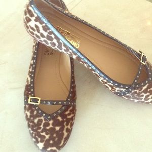 Ferragamo Ballet Flats Leopard Fur.